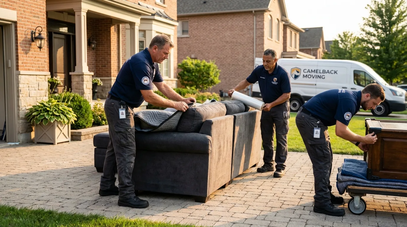 Large estate moving crew wrapping furniture in Hurricane, WV